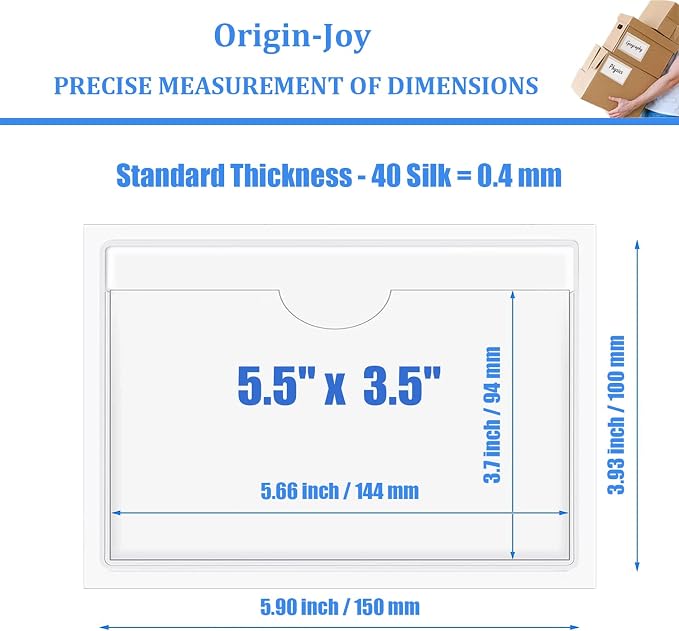Origin-Joy 25 PCS Self-Adhesive Index Label Pockets - Image 2