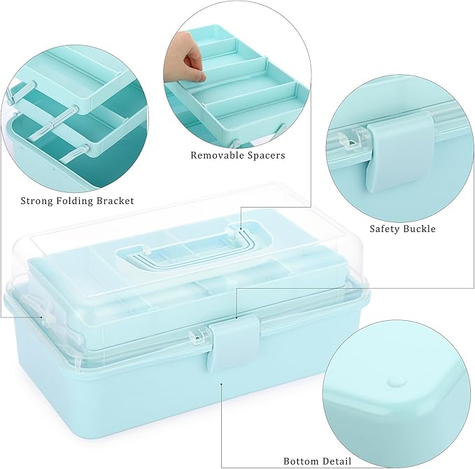 BTSKY 3-Layer Plastic Dividing Storage Box Craft Organizer and Storage - Image 6