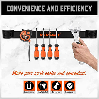 HORUSDY 12" Magnetic Tool Holder Strip, Shop Organization, Mounting Screws - Image 8