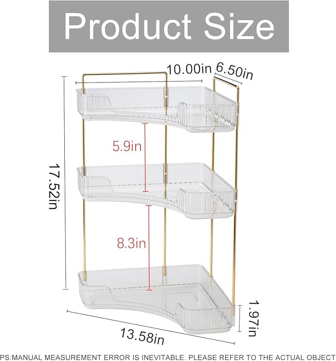 Corner Bathroom Countertop Organizer, Vanity Trays - Image 2