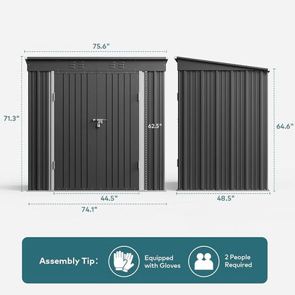 Gizoon 6' x 4' Outdoor Storage Shed - Image 8