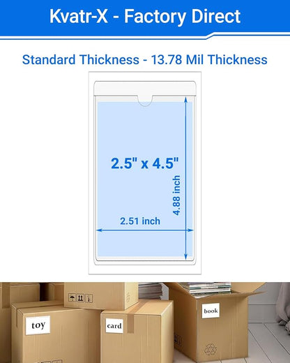 20 PCS Clear Self Adhesive Plastic Label Pockets, Top Loading Business & - Image 2