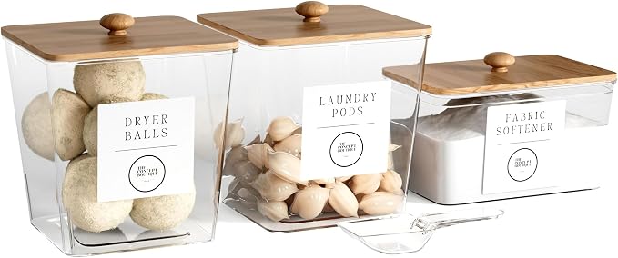 3 Pack Acrylic Laundry Room Organization Containers - Image 8