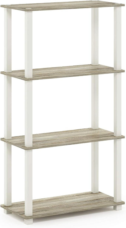 Furinno TURN-S-TUBE Storage Shelves, 4-Tier Book Shelf, Corner Shelf, Toolless - Image 5