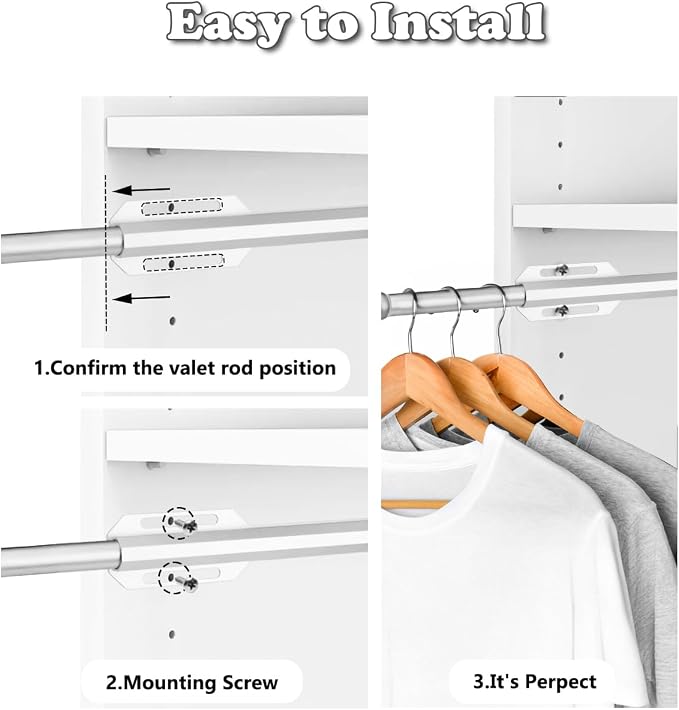 Valet Rod for Closet Pull Out, Standard Retractable closet rod organization rack - Image 8