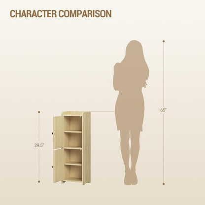 Hzuaneri Bathroom Storage Cabinet, Small Corner Floor Cabinet - Image 3