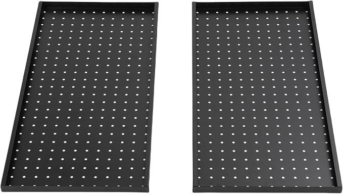 Fafeicy 2Pcs Black Pegboard Metal Wall Panel 24x12 Inches Heavy Duty Organizer by Fafeicy