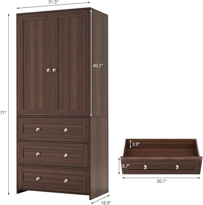 VOWNER 71" Tall Armoire Wardrobe Closet - Image 2