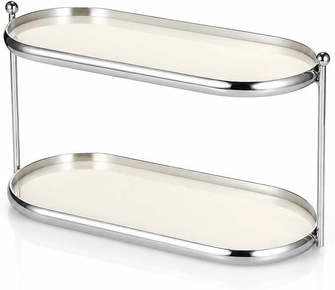 2 Tier Perfume Organizer, Stainless Steel Frame - Image 2