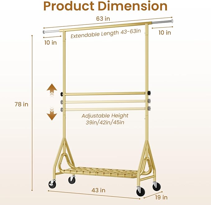 Double Rods Clothing Rack, Heavy Duty Clothes Rack - Image 7