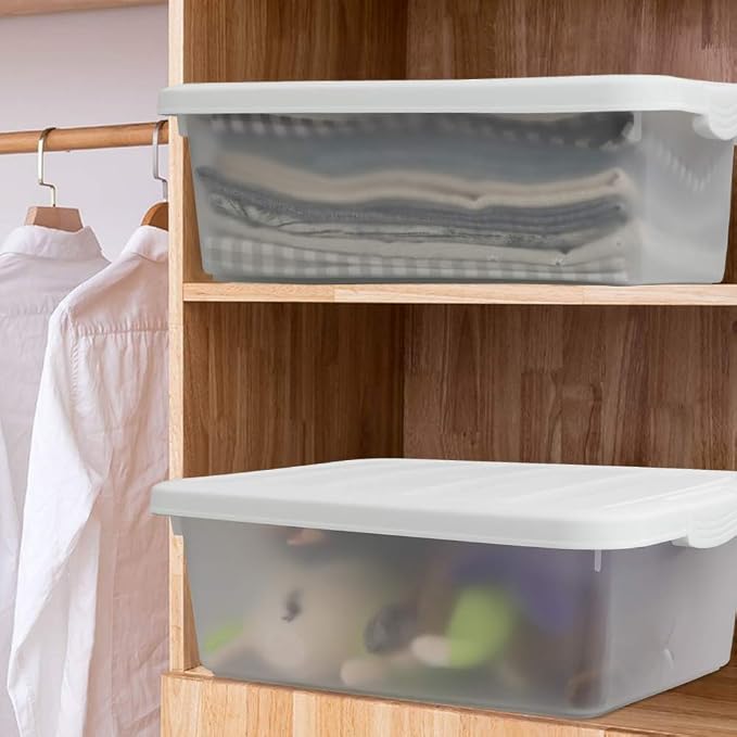14 Quart Clear Storage Box, Underbed Plastic Latch Box - Image 6