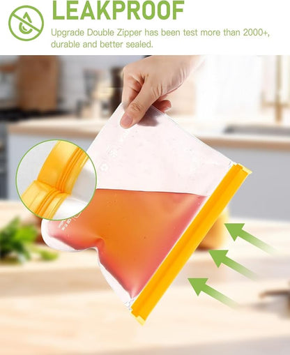 IDEATECH Reusable Bags for Food, Sandwich Storage, Dishwasher Safe & Leakproof - Image 5