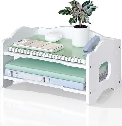 WALI Desk File Organizer, 2 Tier Stackable Desktop Paper Letter Tray Organizer by WALI