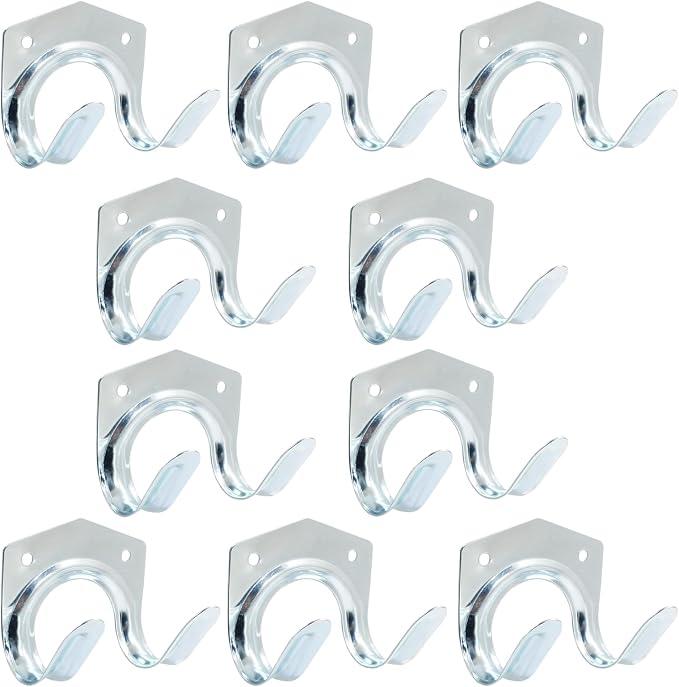 10 Pack Tool Storage Hooks Wall Mounted | Double Tool Storage Hangers, Mop - Image 5