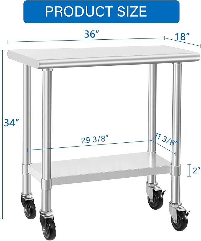 HARDURA Stainless Steel Commercial Table Prep & Work Table - Image 3