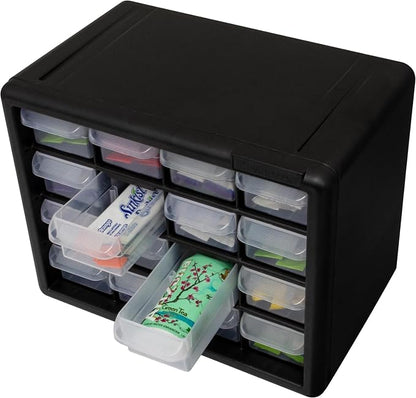 Akro-Mils 16-Drawer Plastic Storage Cabinet, 10.5"W x 6.5"D x 8.5"H, Makeup - Image 19