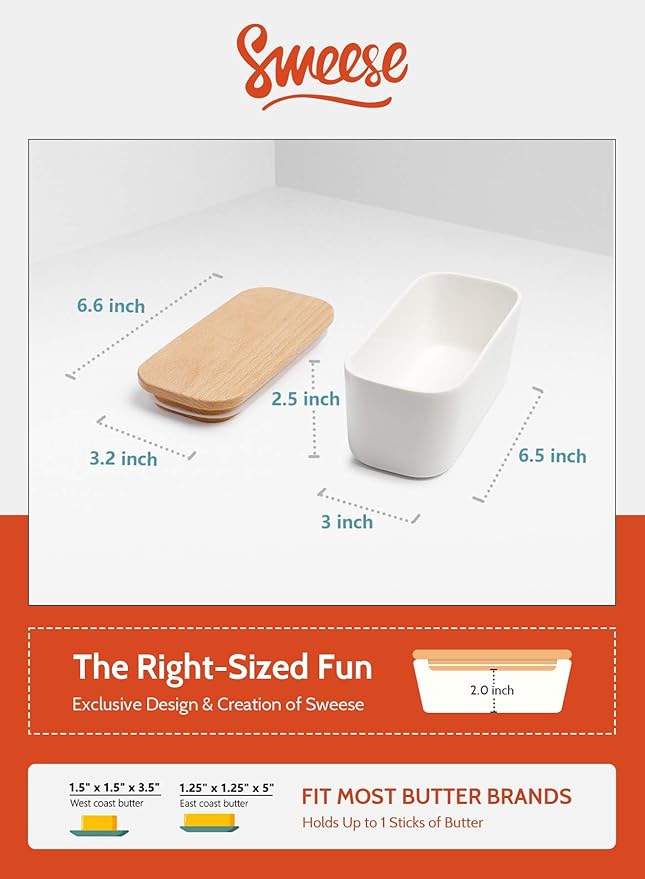 Sweese Small Butter Dish with Lid - Image 2