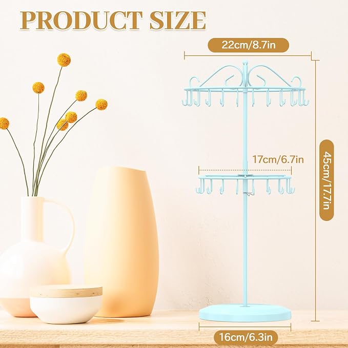 MODOWEY Rotating Necklace Holder Organizer Display Stand - Image 3