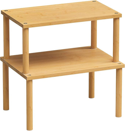 Cabinet Organizer Shelf, Kitchen Counter Shelves, Bamboo Stackable Expandable by VERTORGAN