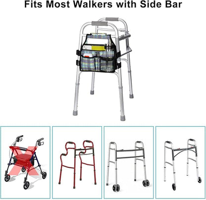 supregear Side Walker Bag, Walker Accessories Bag w/Cup Holder, Folding Walker - Image 7
