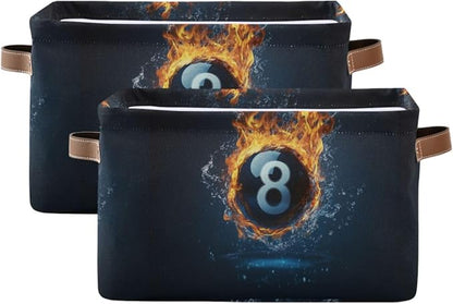 Billiard Ball with The Number 8 Storage Bins Box Foldable Shelf Basket by Unknown