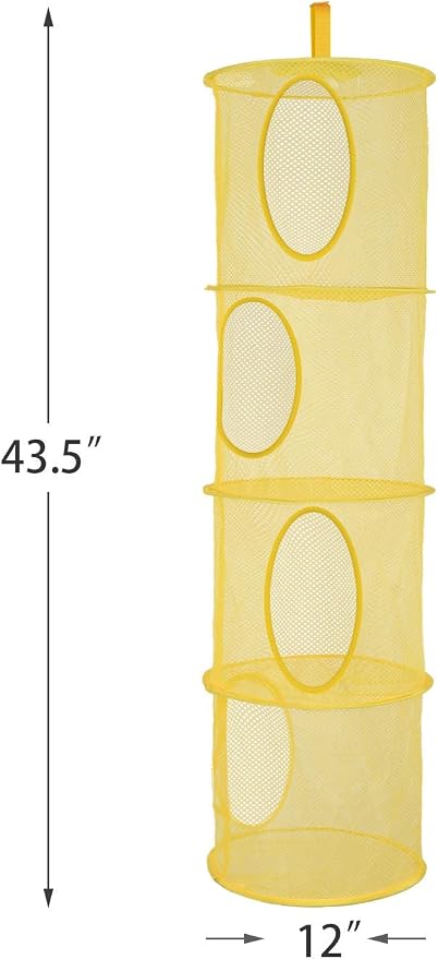 2Pcs Hanging Stuffed Animal Storage Hammock 4 Tiers, Holds Plushies, Foldable - Image 3
