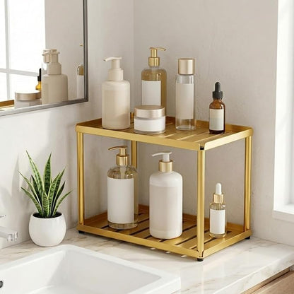 2 Tier Bathroom Counter Organizer, Rectangular Vanity Organizer Shelf, Skincare - Image 7