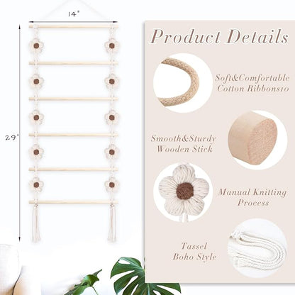 SNOWSTAR Flower Hair Claw Clip Organizer, Hanging Hair Clip Holder and Storage - Image 2