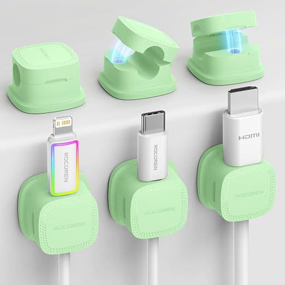 6 Pack Cable Management Cord Organizer, Magnetic Cable Clips-1s Lock, Rocoren by Rocoren