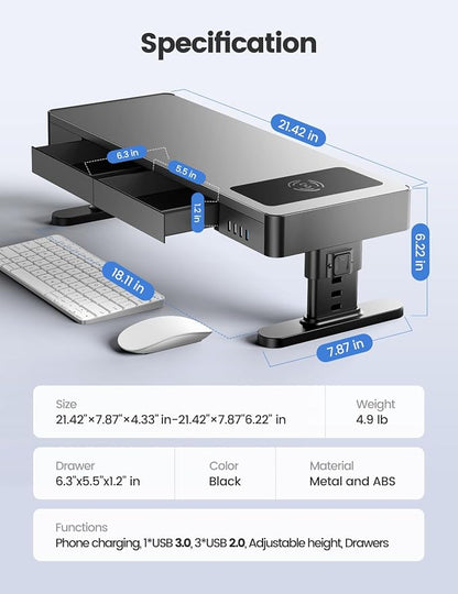 meatanty Monitor Stand Heights Adjustable, Computer Riser - Image 7