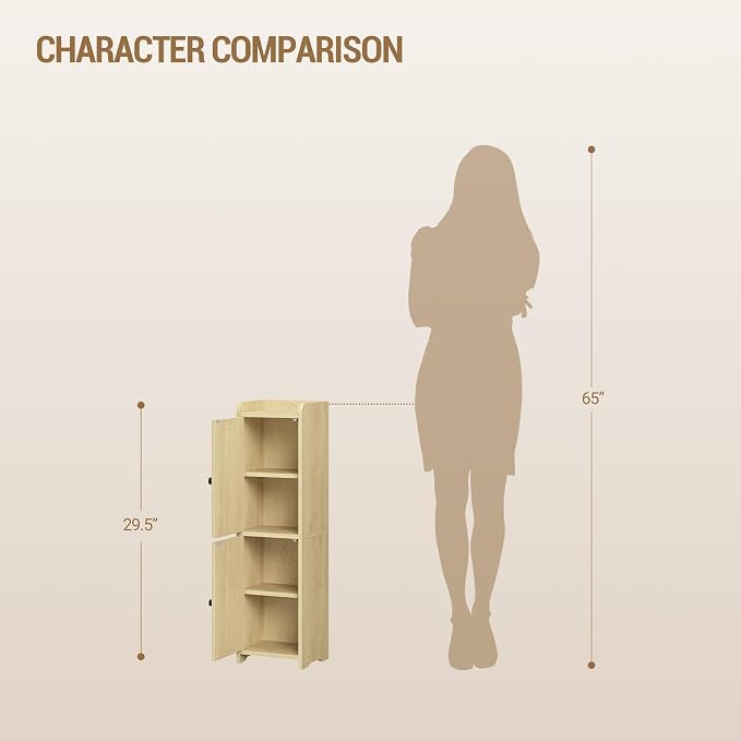 Hzuaneri Bathroom Storage Cabinet, Small Corner Floor Cabinet - Image 4