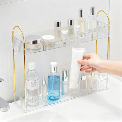 Bathroom Countertop Organizer, 2-Tier Slim Vanity Storage Rack - Image 4