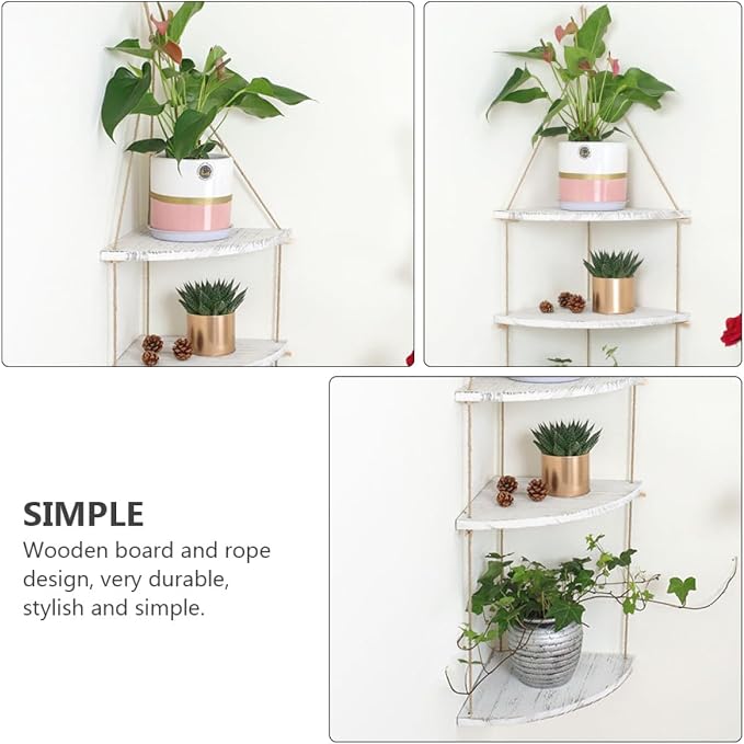 BESPORTBLE Nordic Style Fan-Shaped Wall Corner Rack - Image 8