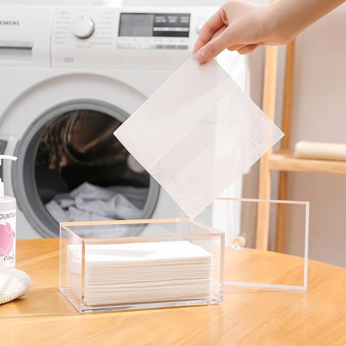 rejomiik Clear Dryer Sheet Holder Thick Acrylic Dryer Sheet Dispenser Container - Image 7