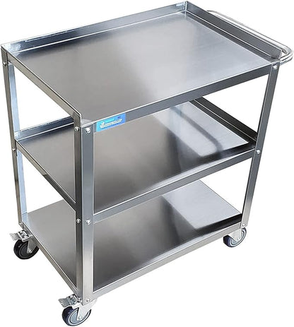 15 in. Wide X 24 in. Long X 33 in High | 3 Shelf Metal Utility Cart on Wheels - Image 3