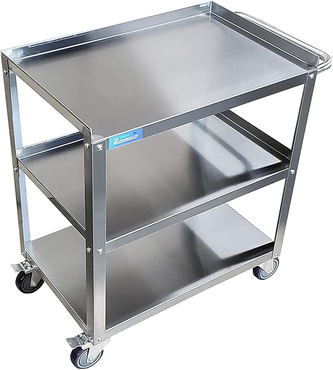 21 in. Wide X 33 in. Long X 33 in High | 3 Shelf Metal Utility Cart on Wheels - Image 3