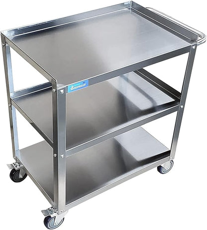 21 in. Wide X 33 in. Long X 33 in High | 3 Shelf Metal Utility Cart on Wheels - Image 3
