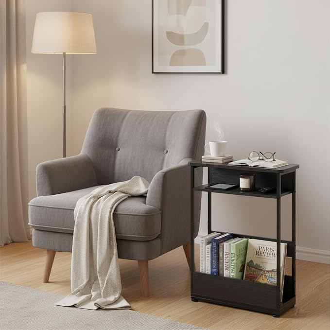 Narrow Side Table, 3-Tier Slim End Table - Image 2