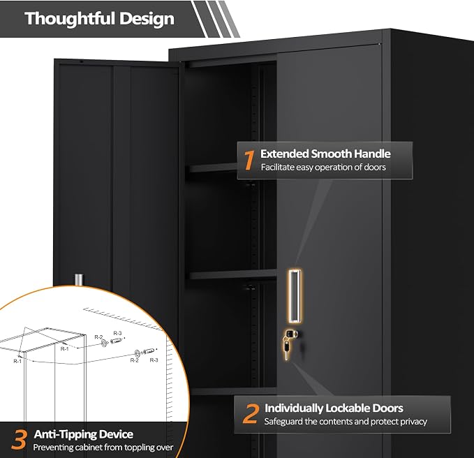 VINGLI Rolling Metal Storage Cabinet - Image 7