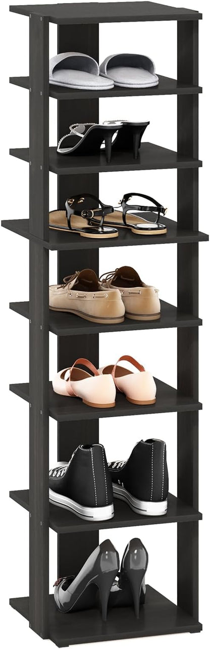 Furinno Compact Vertical Shoe Rack, 8-Tier Narrow Shoe Organizer, Free Standing by Furinno-FitsYourSpaceFitsYourBudget