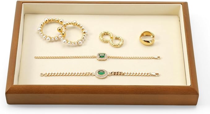 Oirlv Solid Wood Stackable Jewelry Organizer Tray Jewelry Drawer Organizer by Oirlv