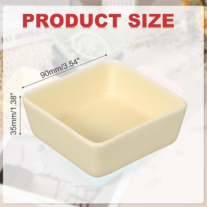 PATIKIL Square Paper Clip Holders, Ceramic Bowl Dish Clip Dispenser Organizer - Image 2