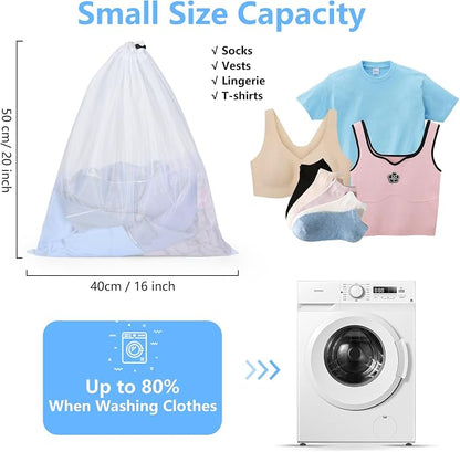 OTraki 16x20 Inch Mesh Laundry Bags 2PCS Small Drawstring Dirty Clothes Washing - Image 5