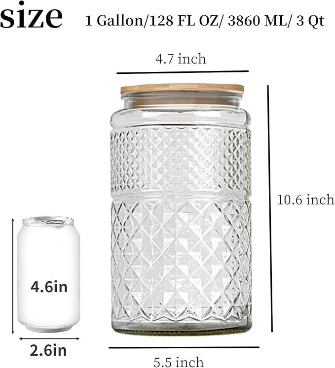 Prettidecor 1 Gallon Large Airtight Glass Storage Jars - Image 4