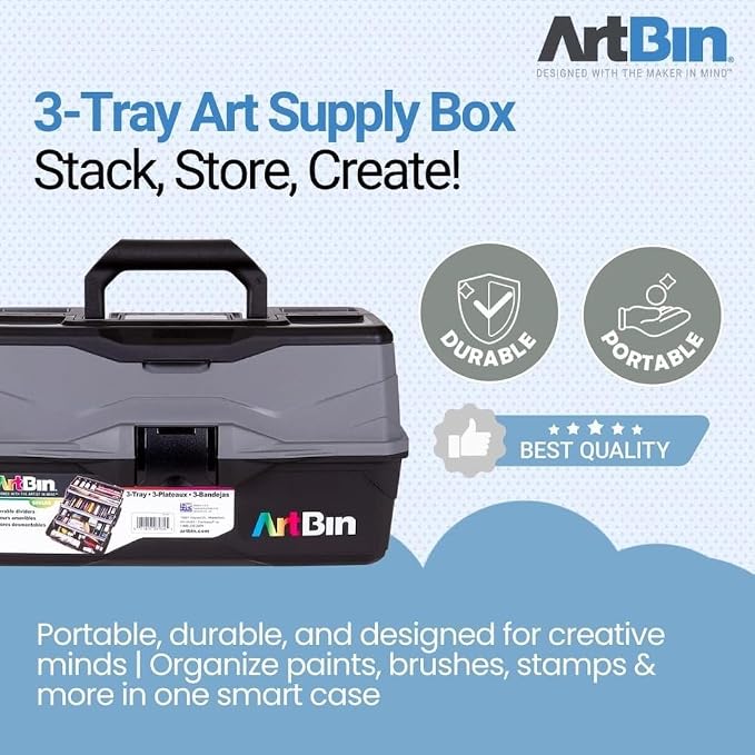 ArtBin 3-Tray Art Supply Box Versatile Organizer - Image 3