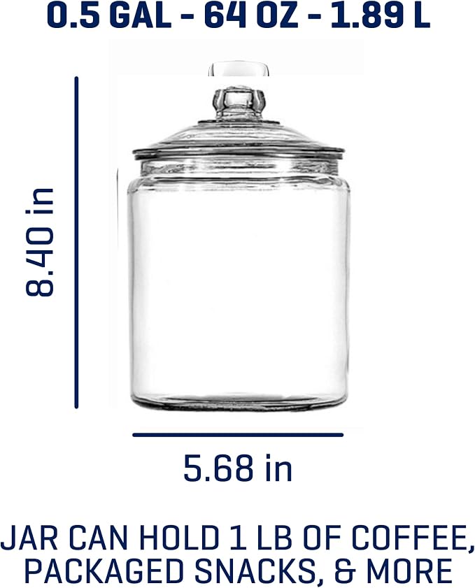 Anchor Hocking Heritage Hill 1/2 Gallon Glass Jar - Image 3