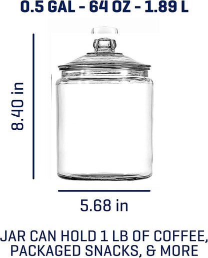 Anchor Hocking Heritage Hill 1/2 Gallon Glass Jar - Image 3