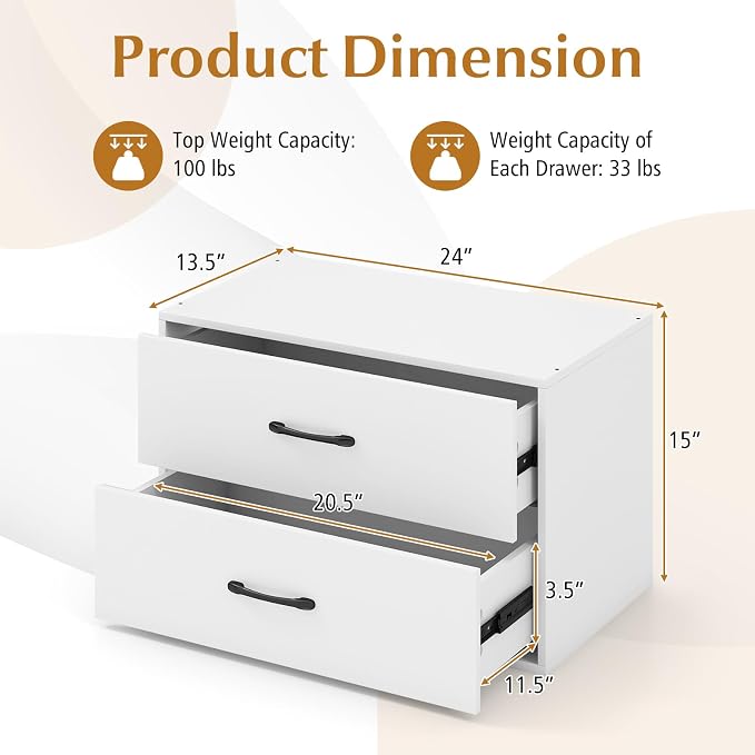 Giantex Stackable 2-Drawer Dressers - Image 3