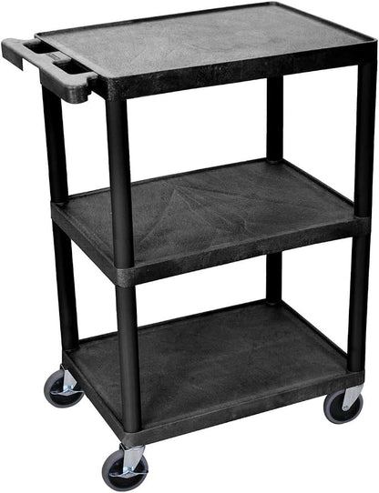 Luxor Multipurpose Storage Utility Cart 3 Shelves Structural Foam Plastic by LuxorWorkspaces