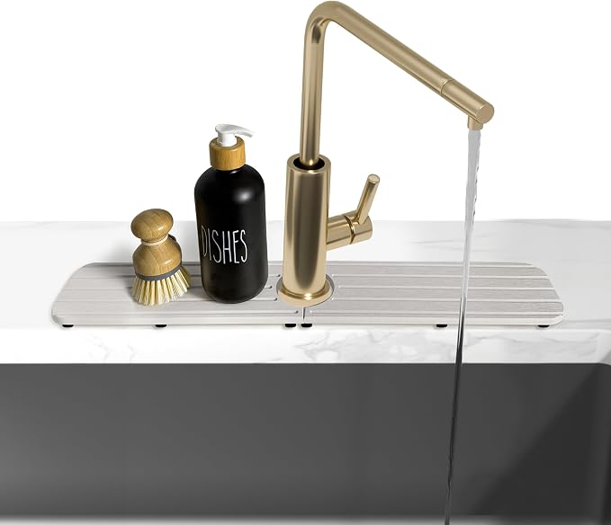 20inch x 4inch Kitchen Sink Faucet Mat, Water Absorbing Stone Faucet Splash - Image 5